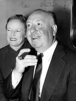 Alfred Hitchcock with his wife