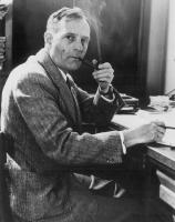 Edwin Powell Hubble smoking his pipe